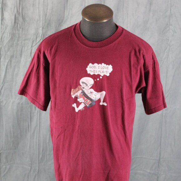 Vintage Graphic T-shirt - Alien I love this Place - Men's Large - Picture 1 of 9